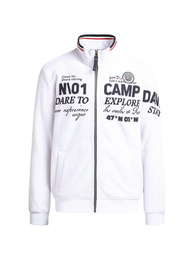 Sweatjacke mit 3D-Rubber-Artworks opticwhite
