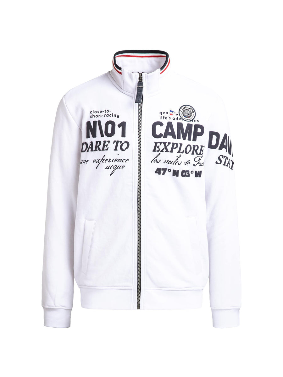 Sweatjacke mit 3D-Rubber-Artworks opticwhite