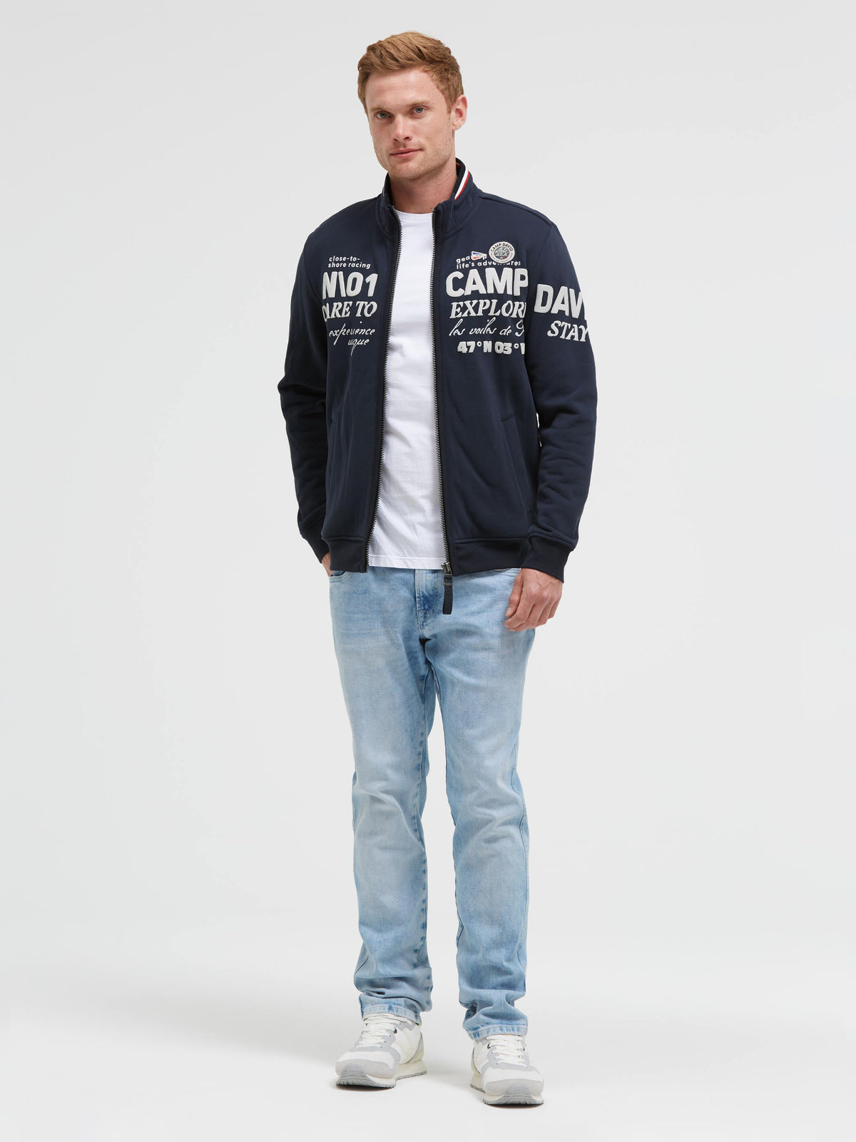 Sweatjacke mit 3D-Rubber-Artworks blue navy - 3