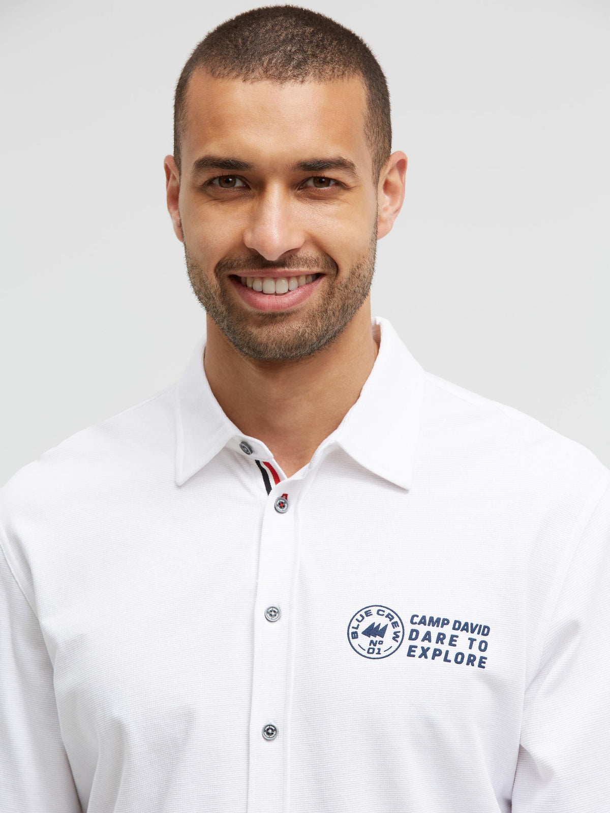 Hemd aus Struktur-Jersey mit Backprint opticwhite - 4