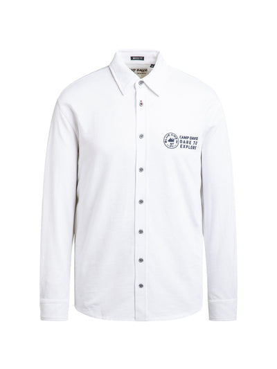 Hemd aus Struktur-Jersey mit Backprint opticwhite