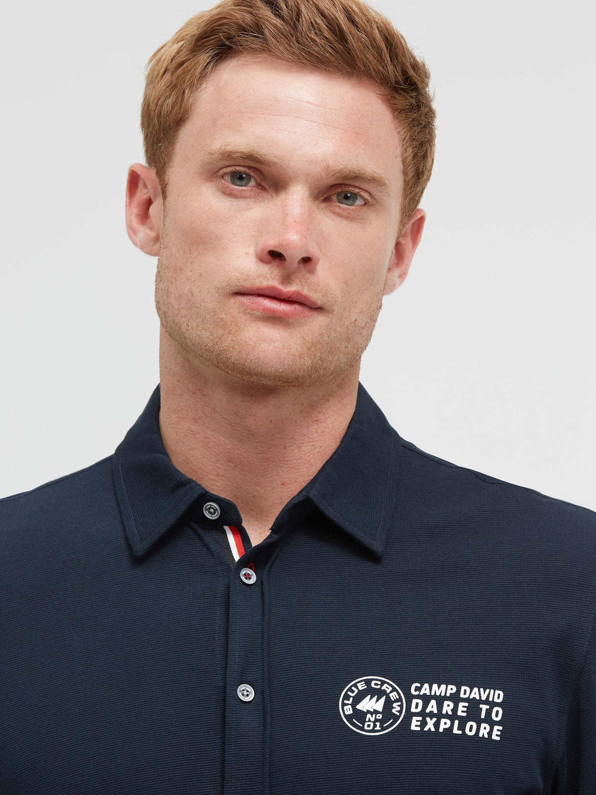 Hemd aus Struktur-Jersey mit Backprint blue navy