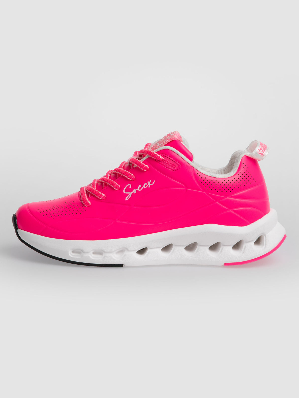 Sneaker mit Linienprägung neon pink - 7
