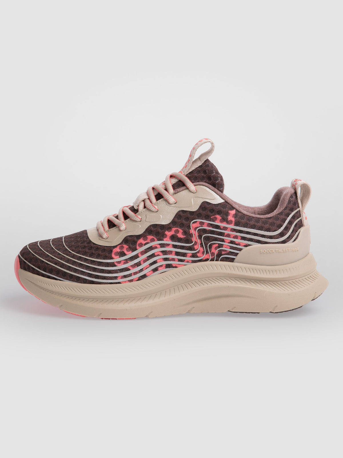 Wedge Sneaker im Mesh-Design mit Linienprint chocolate - 7