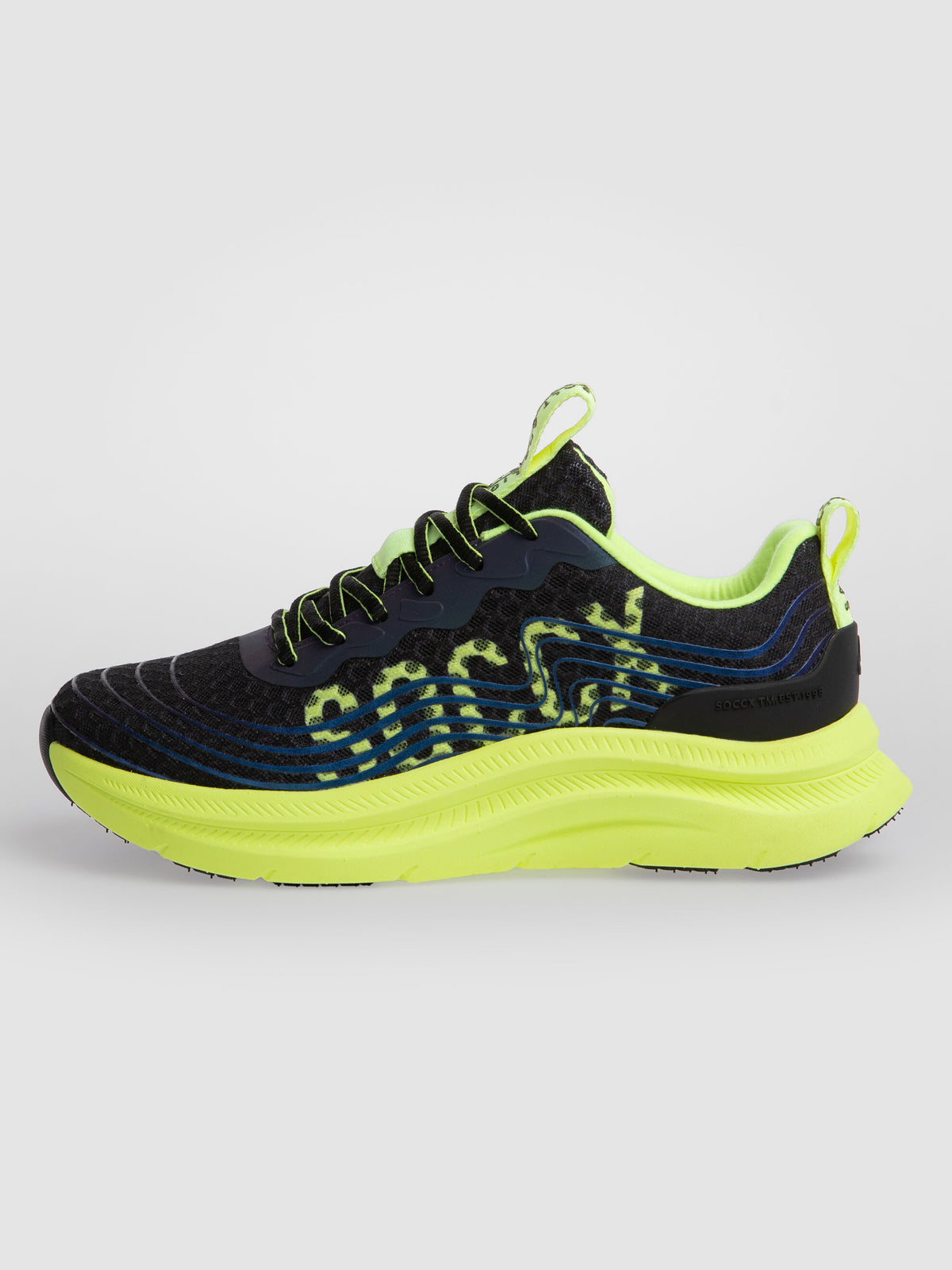 Wedge Sneaker im Mesh-Design mit Linienprint black