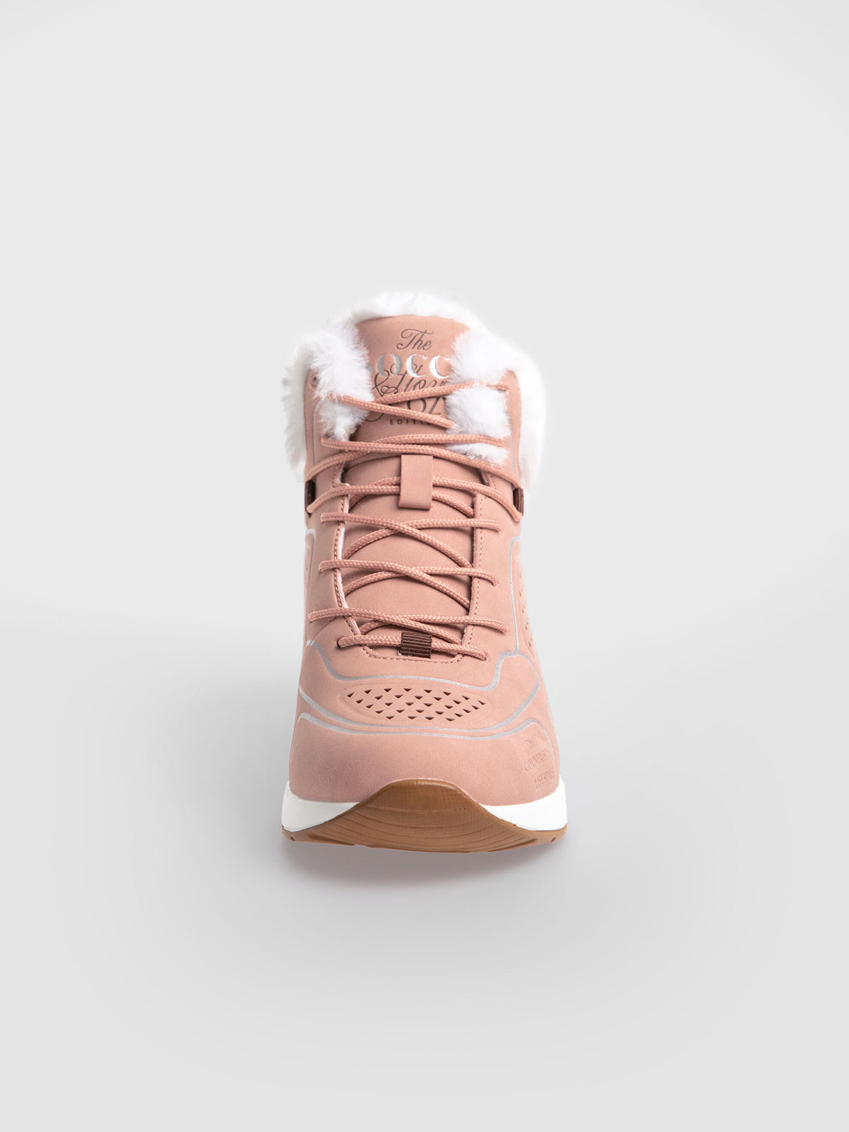 High Air Heel Sneaker mit Kunstfellrand delicate rose - 3