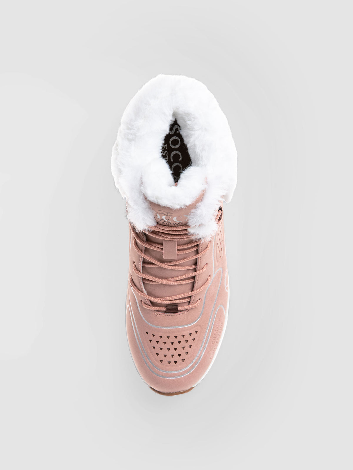 High Air Heel Sneaker mit Kunstfellrand delicate rose
