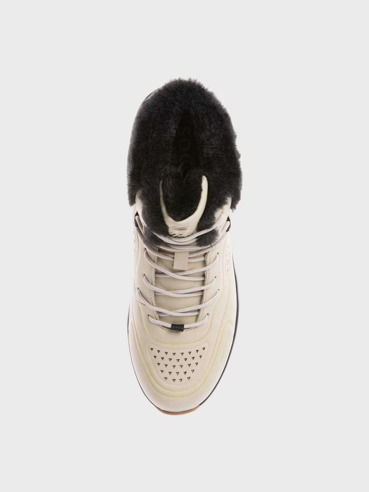 High Air Heel Sneaker mit Kunstfellrand almond cream - 6