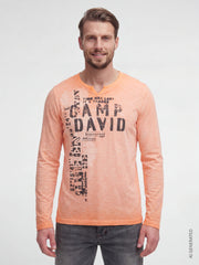 Langarmshirt Slub Jersey mit Vintage Prints mellow orange
