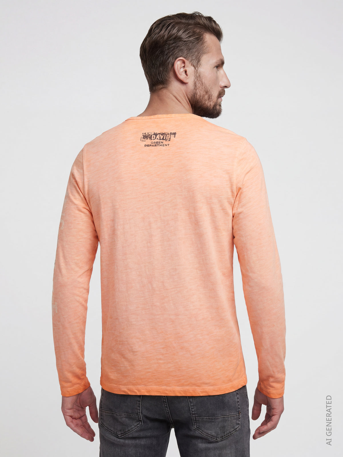 Langarmshirt Slub Jersey mit Vintage Prints mellow orange - 5