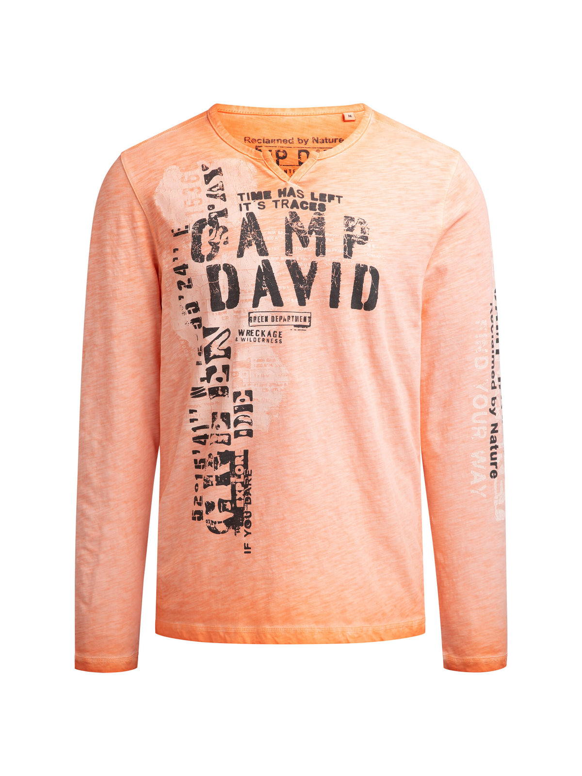 Langarmshirt Slub Jersey mit Vintage Prints mellow orange - 1