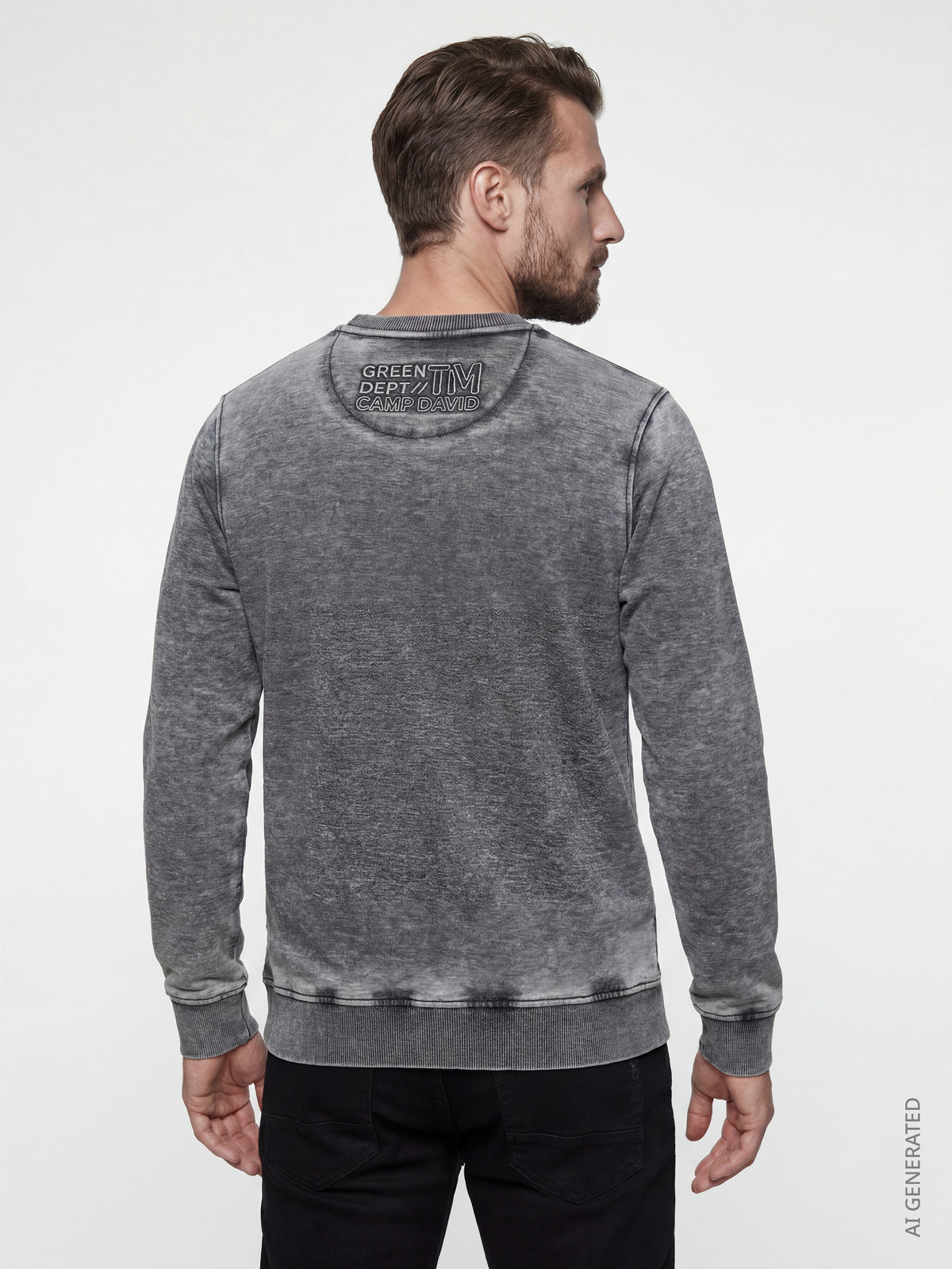 Sweatshirt mit Ausbrenner-Effekten und Prägedrucken black rock - 5