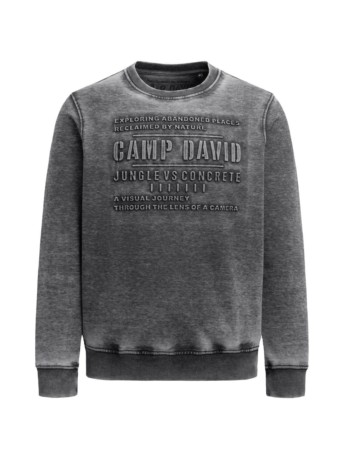 Sweatshirt mit Ausbrenner-Effekten und Prägedrucken black rock - 1