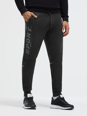 Joggpants aus Interlock-Pikee mit Artworks black