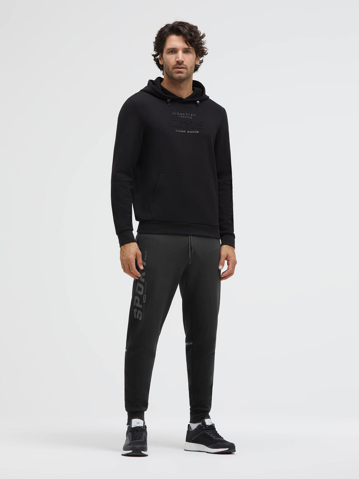 Joggpants aus Interlock-Pikee mit Artworks black