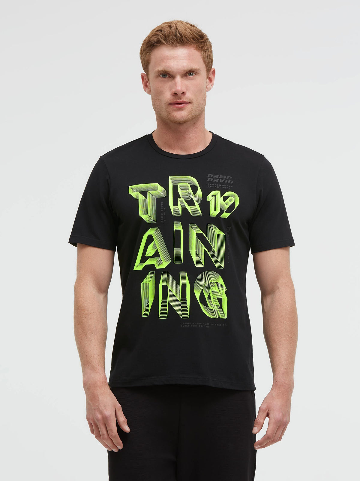 T-Shirt Rundhals mit Print-Artwork black