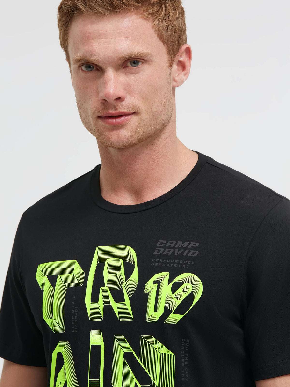 T-Shirt Rundhals mit Print-Artwork black - 4