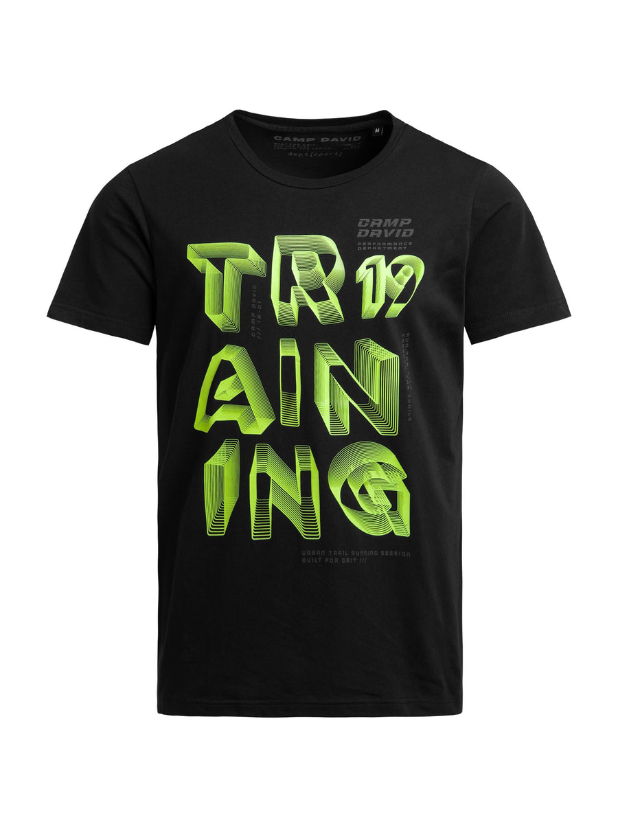 T-Shirt Rundhals mit Print-Artwork black