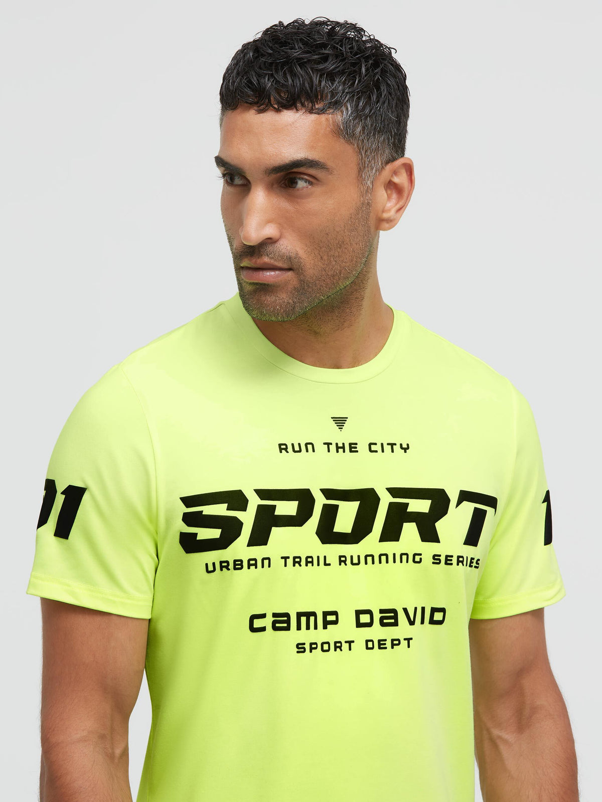 T-Shirt Rundhals mit Puffprints neon yellow