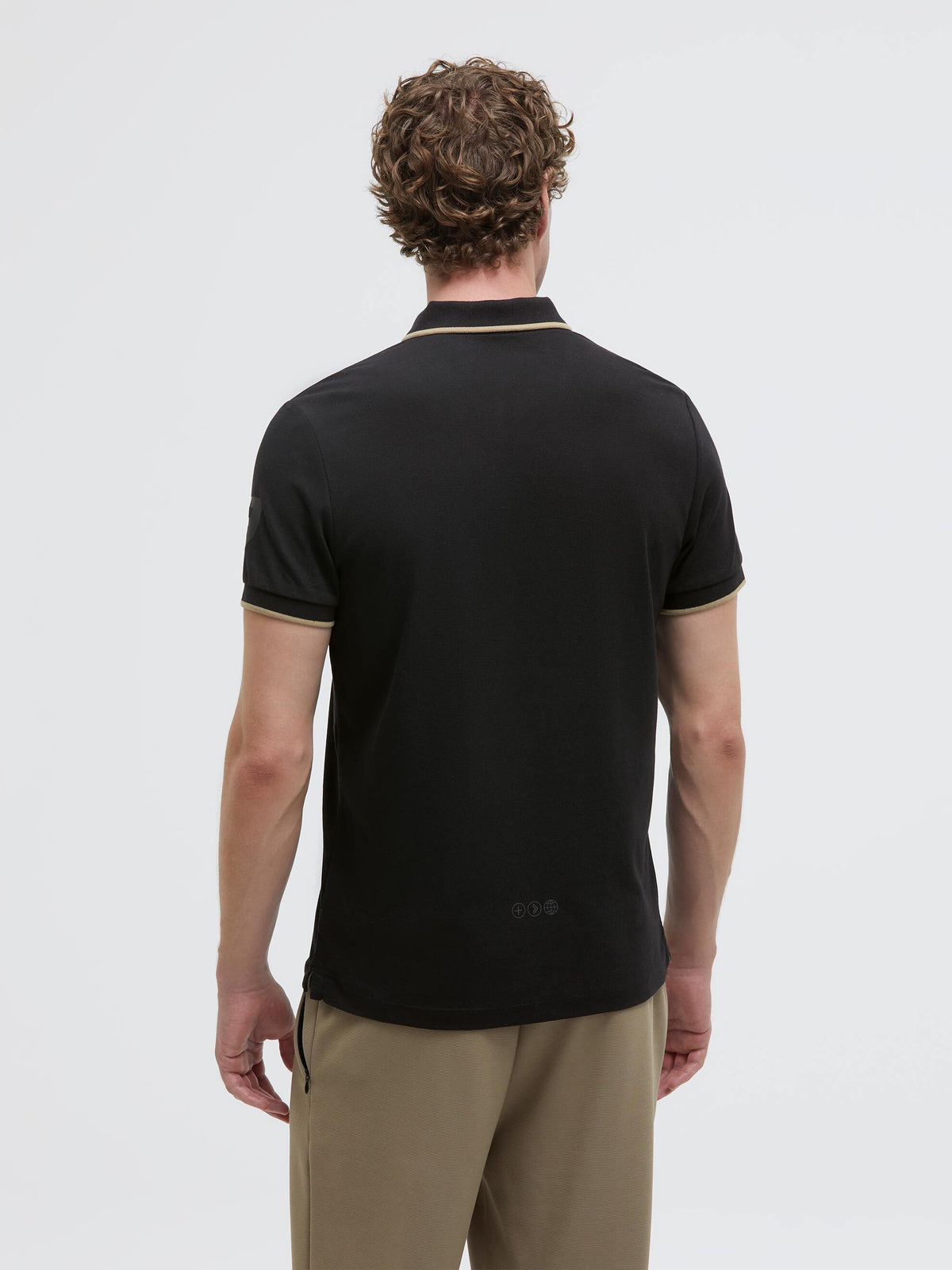 Pikee-Polo mit Zipper und Rubber Prints black