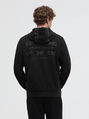 Kapuzensweatjacke aus Interlock-Pikee mit Backprint black