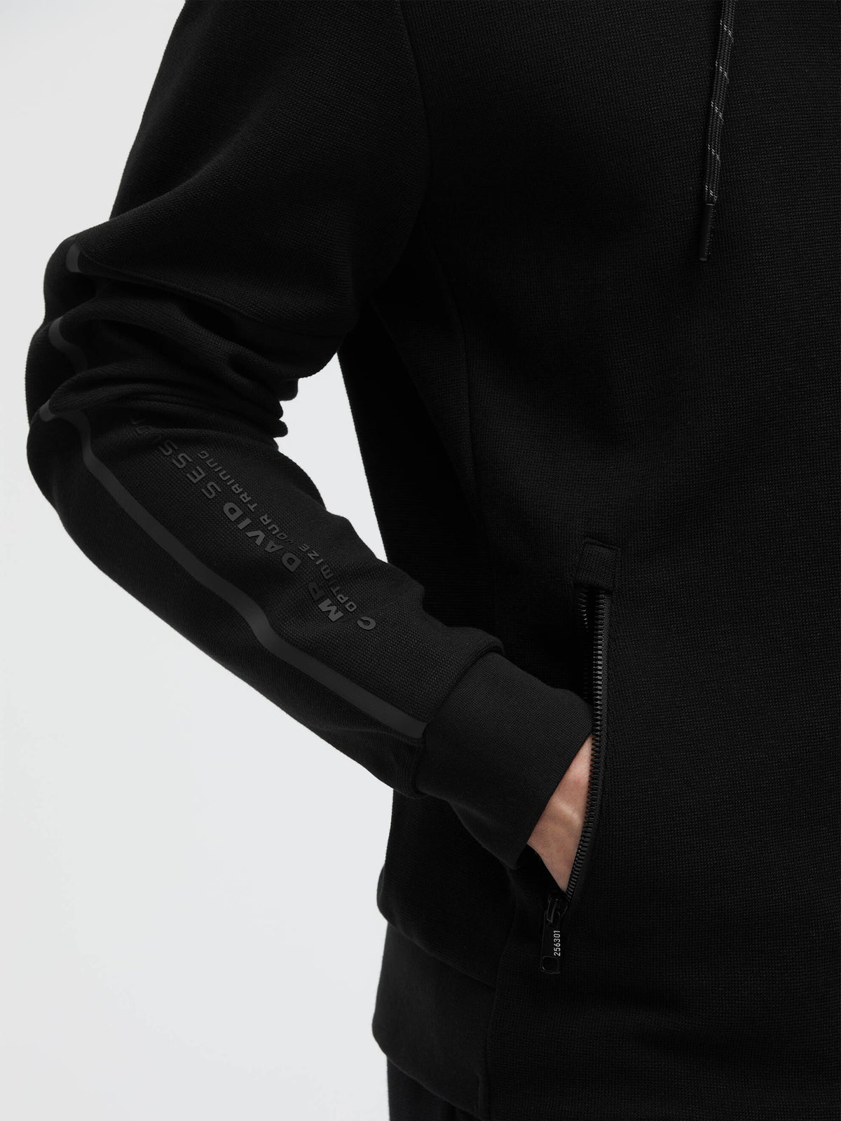 Kapuzensweatjacke aus Interlock-Pikee mit Backprint black - 6