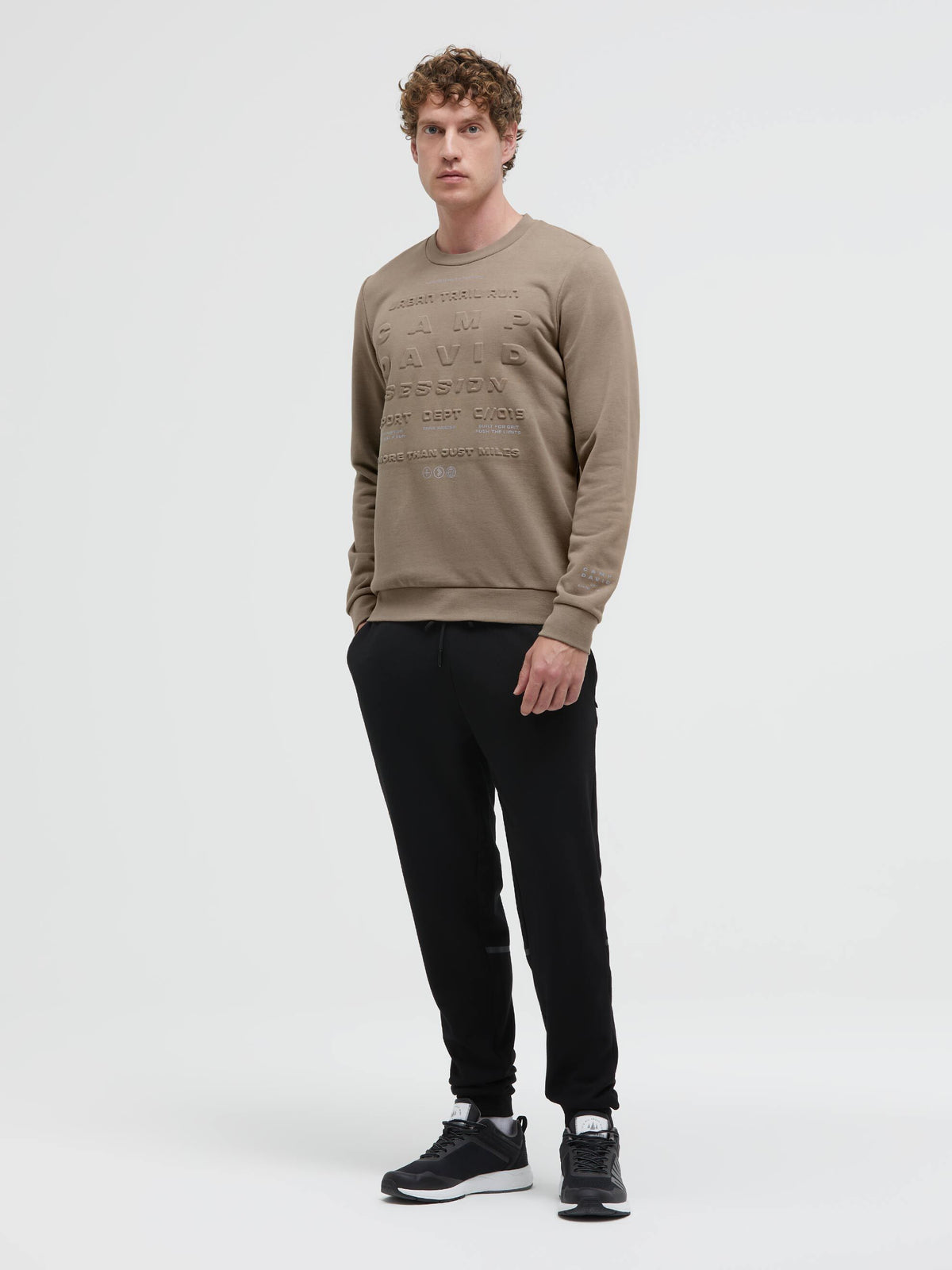 Sweatshirt mit Prägedruck shadow beige - 3
