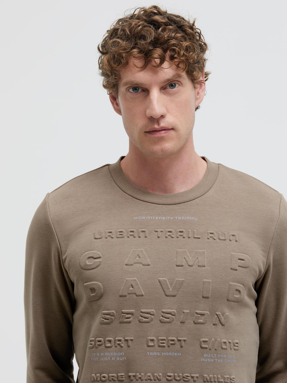 Sweatshirt mit Prägedruck shadow beige - 4