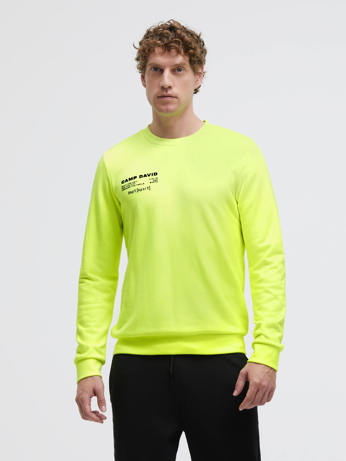 Sweatshirt mit Backprint neon yellow