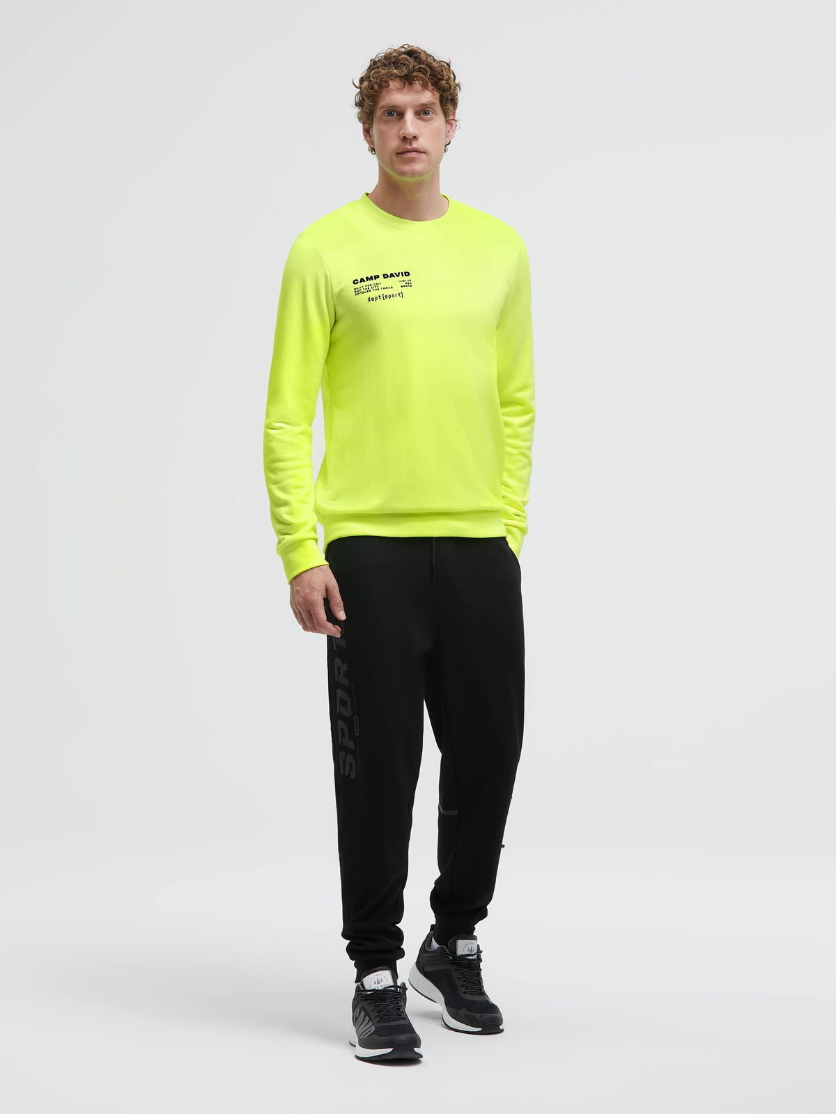 Sweatshirt mit Backprint neon yellow