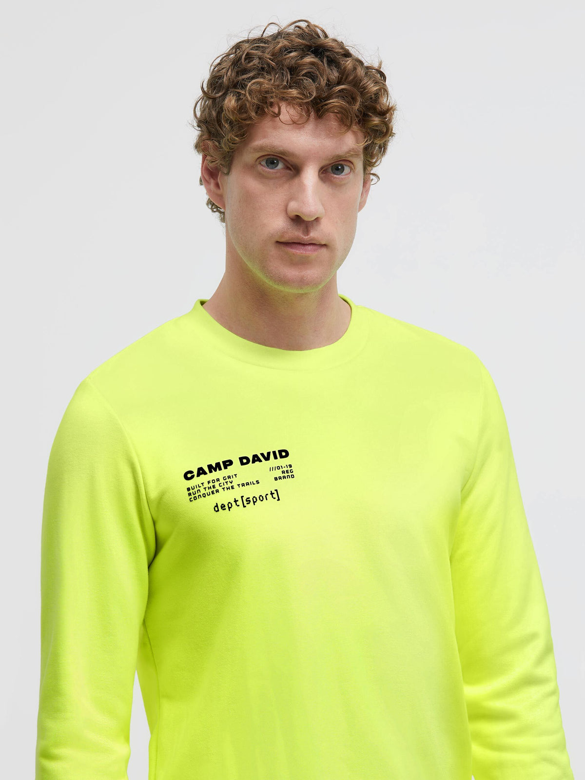 Sweatshirt mit Backprint neon yellow