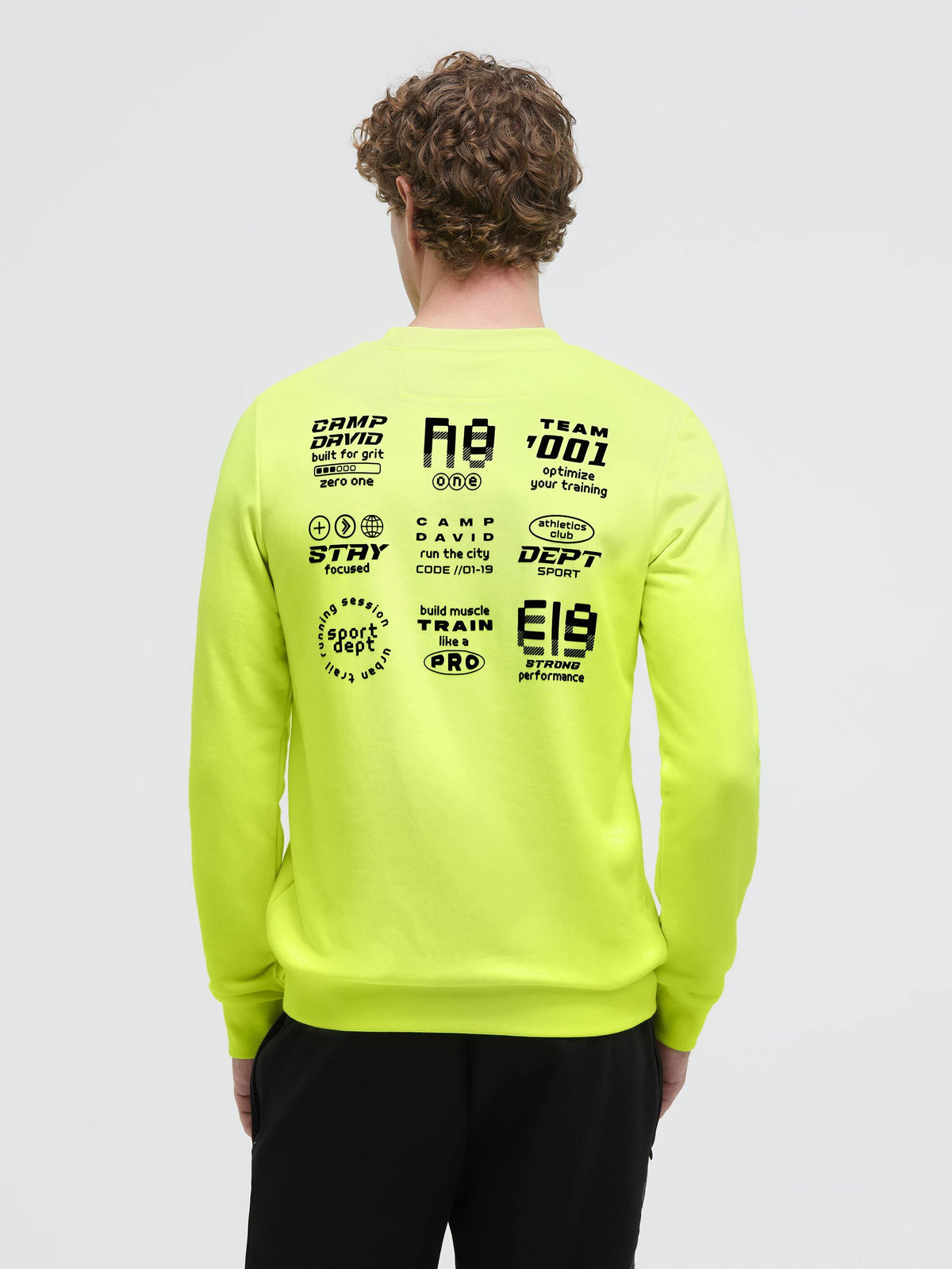 Sweatshirt mit Backprint neon yellow - 2