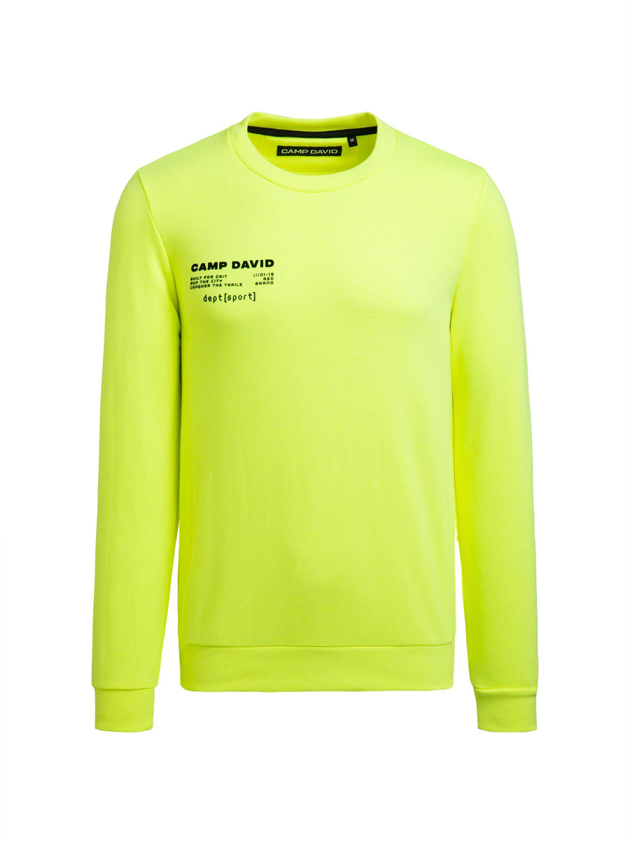 Sweatshirt mit Backprint neon yellow