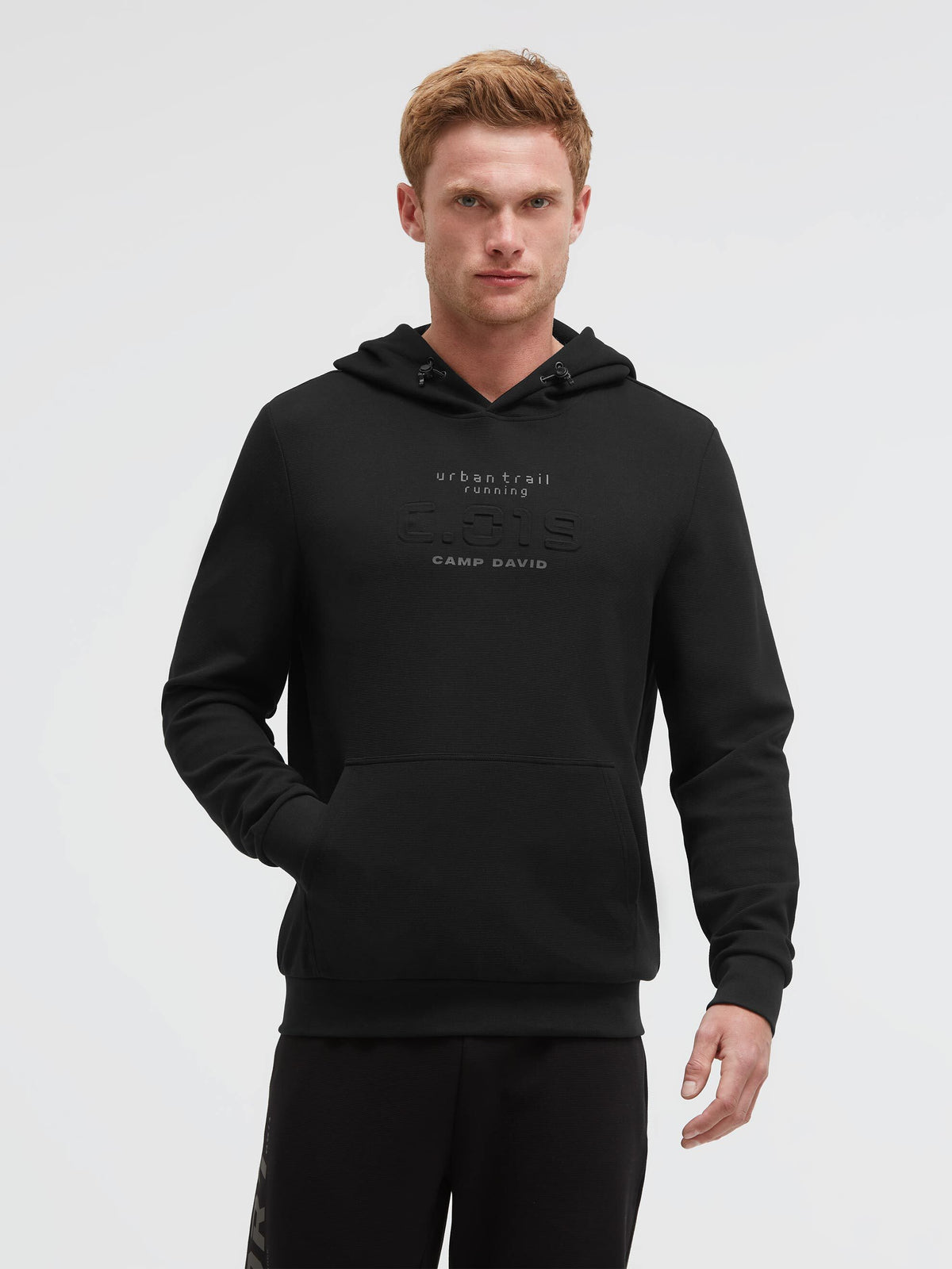 Hoodie aus Interlock mit Embossing-Artworks black