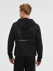Hoodie aus Interlock mit Embossing-Artworks black