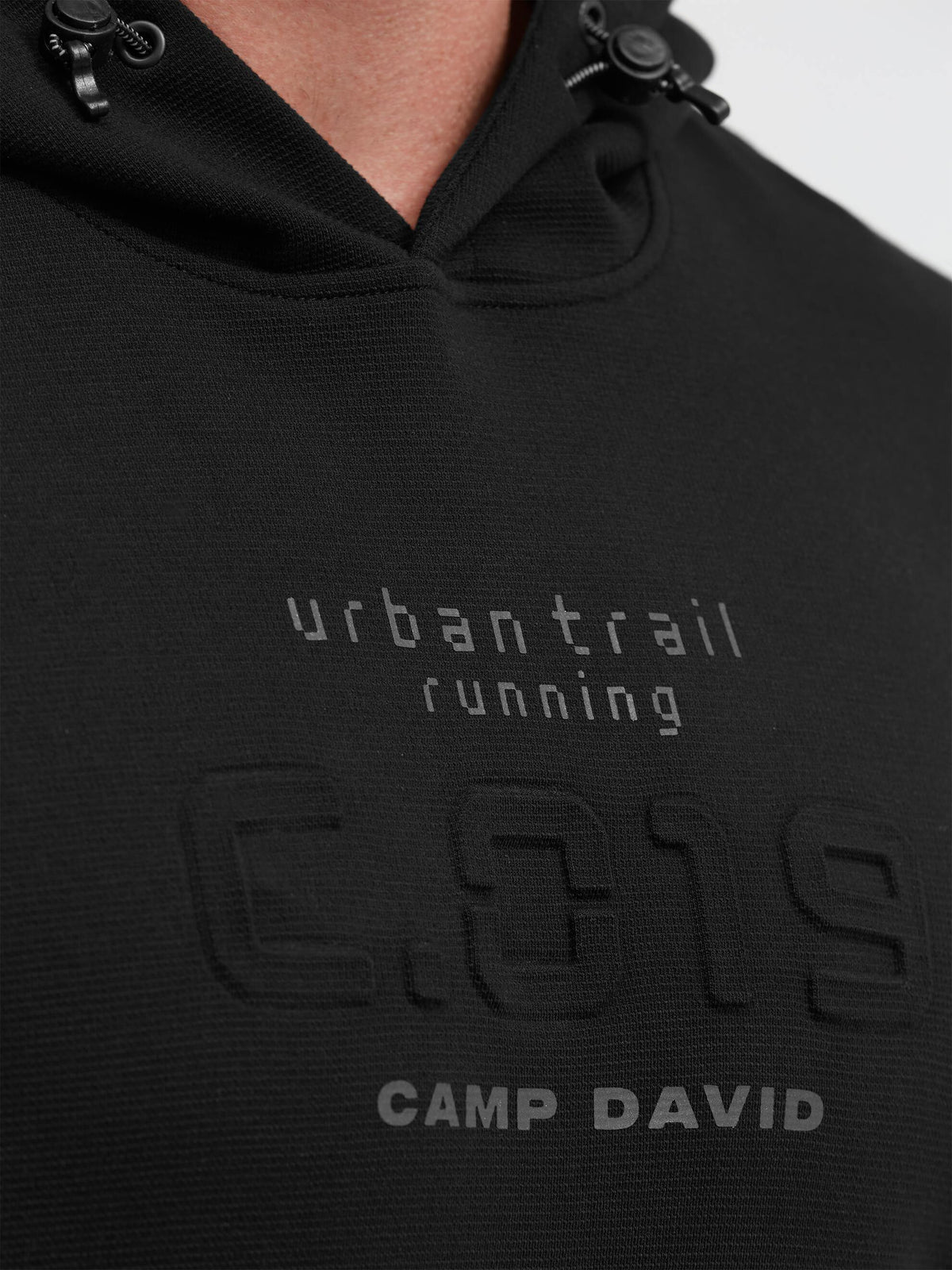 Hoodie aus Interlock mit Embossing-Artworks black