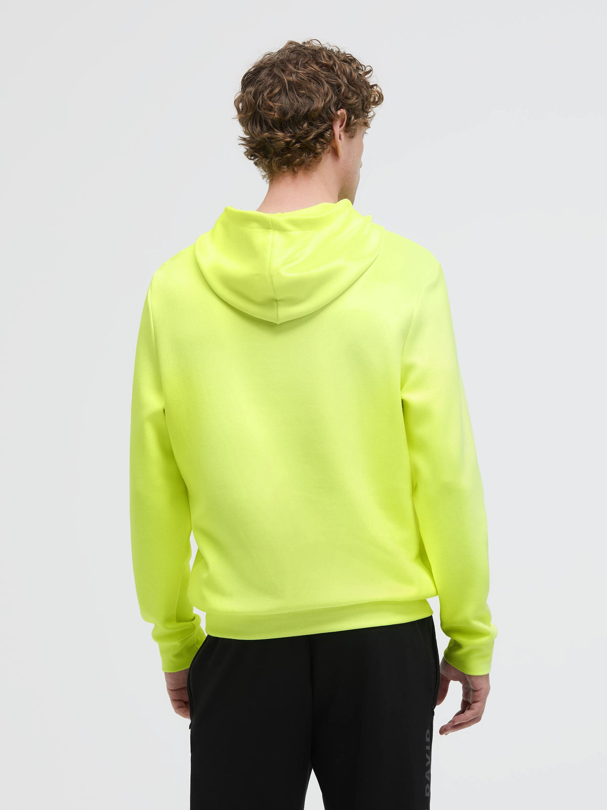 Hoodie aus Interlock mit Gradient Flockprint neon yellow - 5