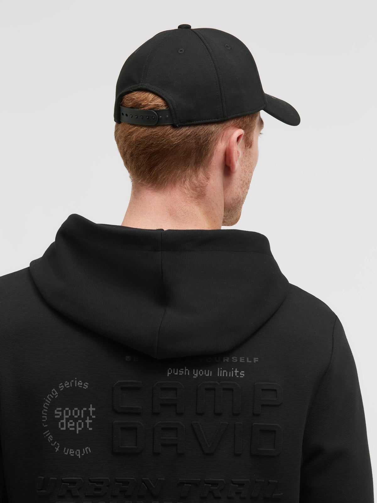 Cap aus Interlock mit Label Print black