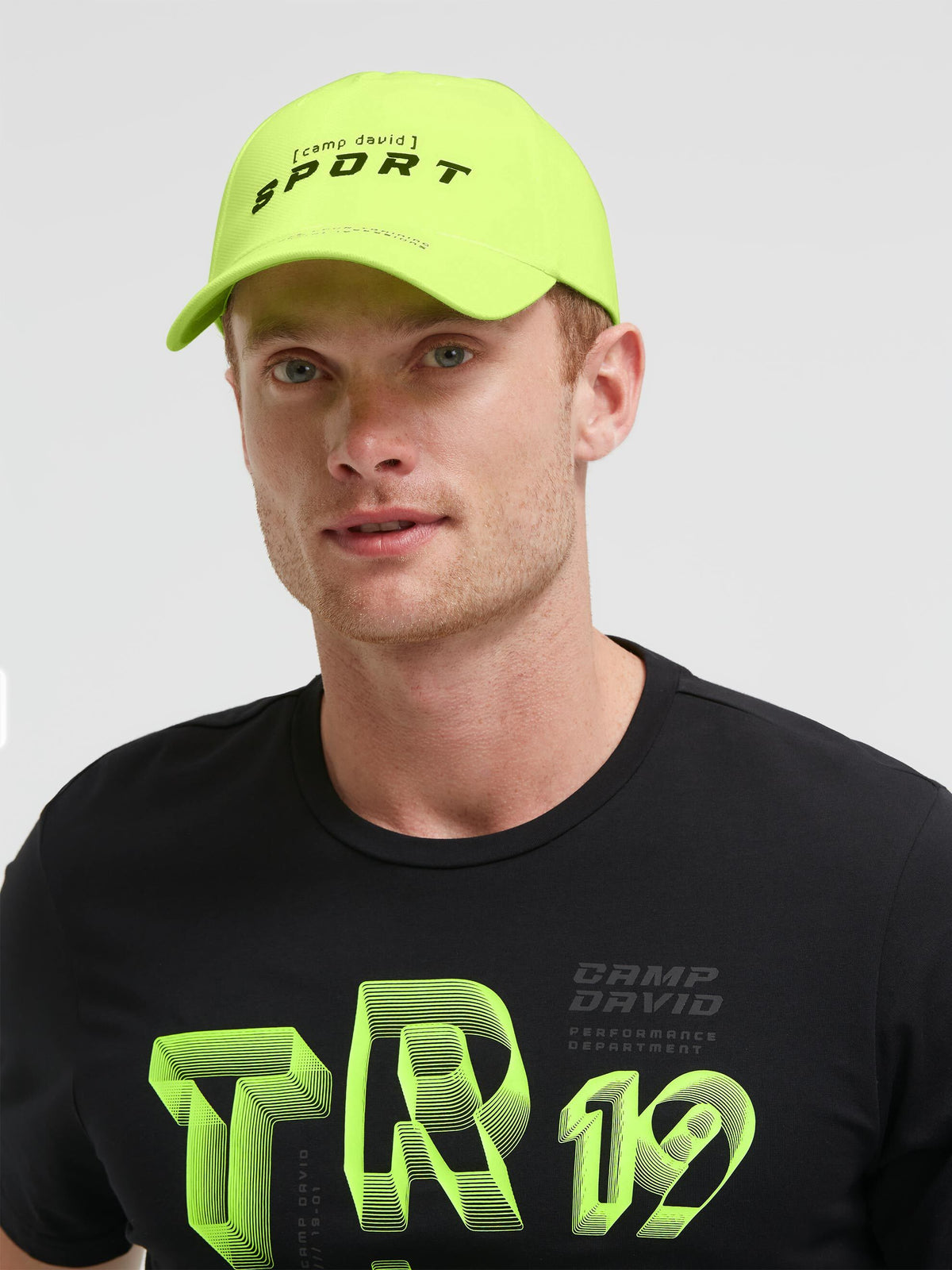 Cap aus Interlock mit Label Print neon yellow