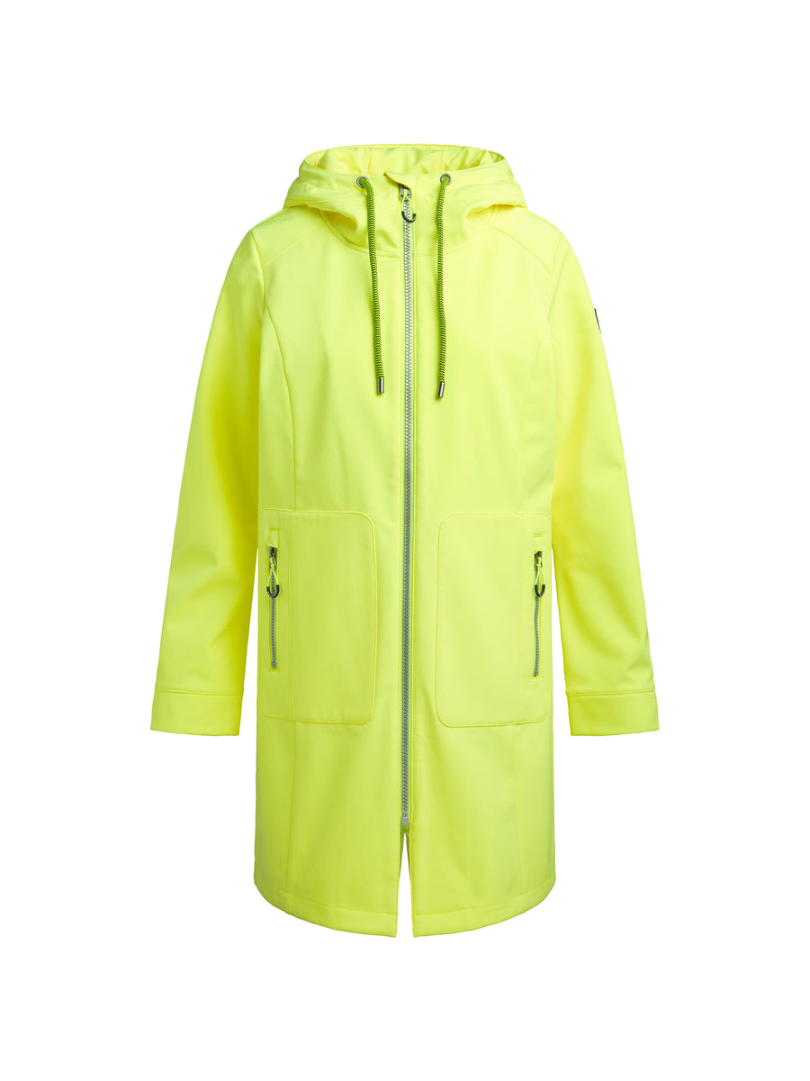 Płaszcz typu softshell z kapturem i nadrukiem