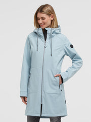 Płaszcz typu softshell z kapturem i nadrukiem