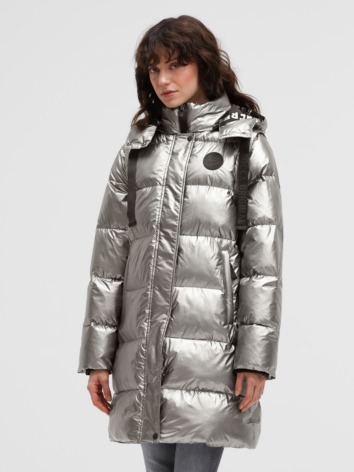 Parka i kamizelka 2 w 1 w metalicznym kolorze - 2