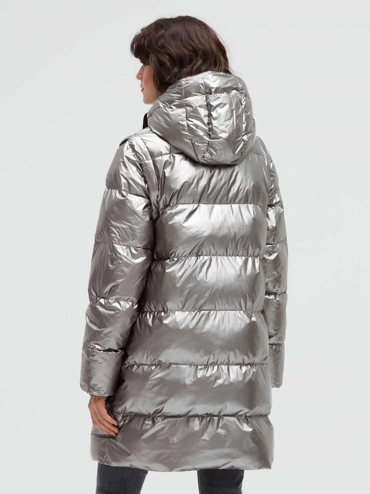Parka i kamizelka 2 w 1 w metalicznym kolorze - 5
