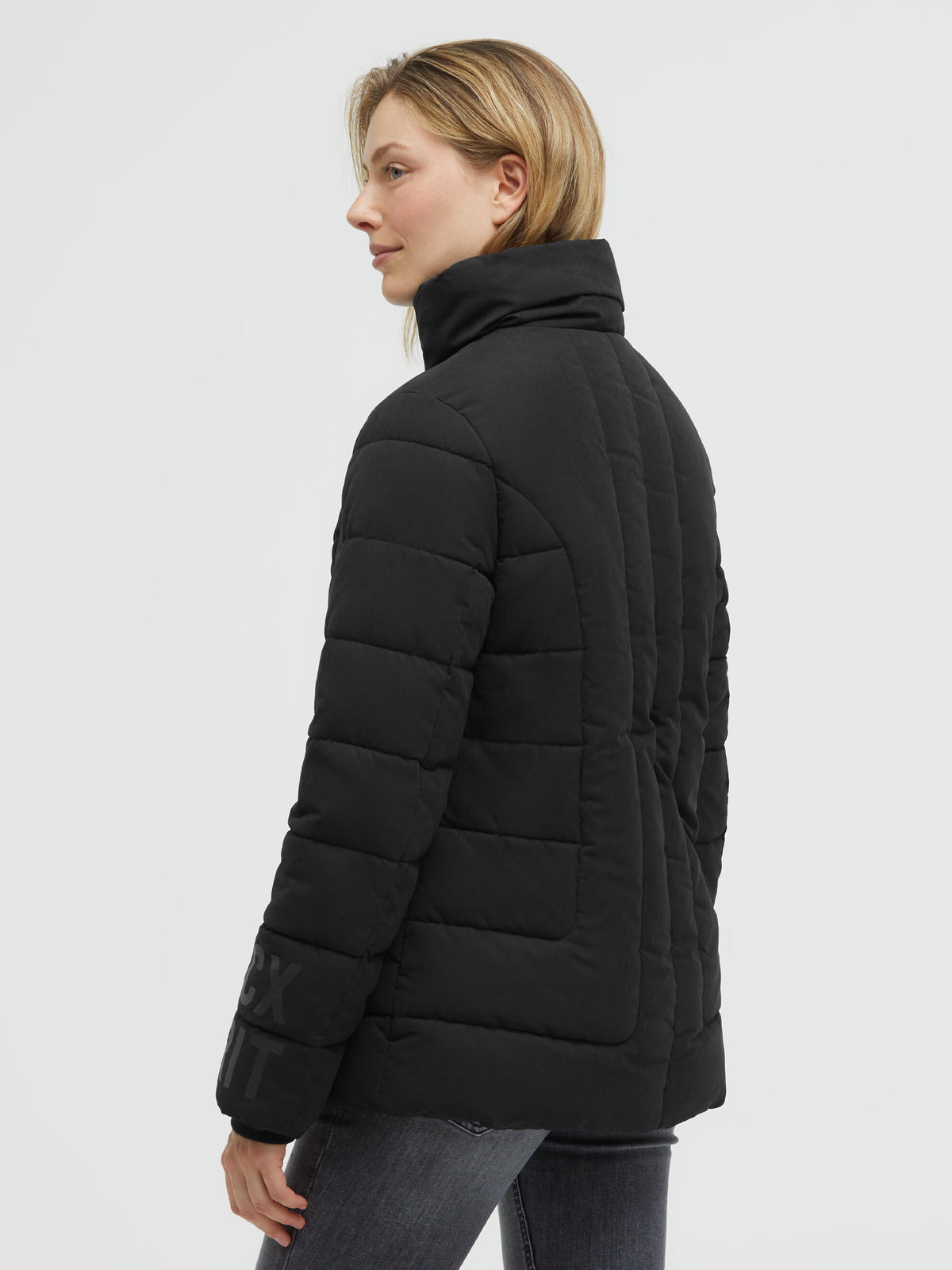 Winterjacke mit Stepp-Design und Logo Print black