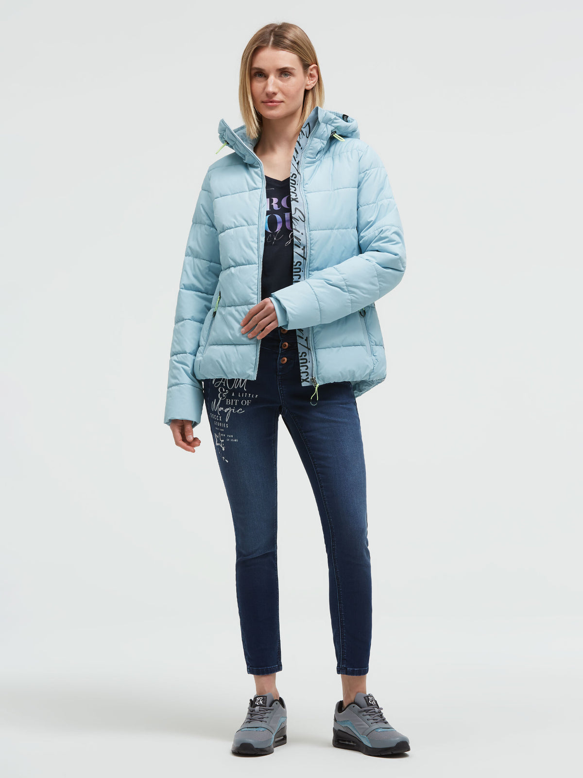 Sportliche Winterjacke mit Kapuze und Tapes cool sky - 3