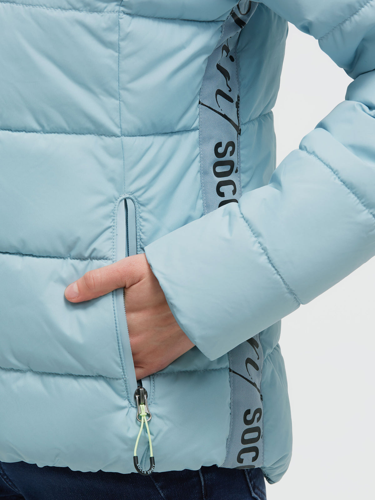 Sportliche Winterjacke mit Kapuze und Tapes cool sky - 7