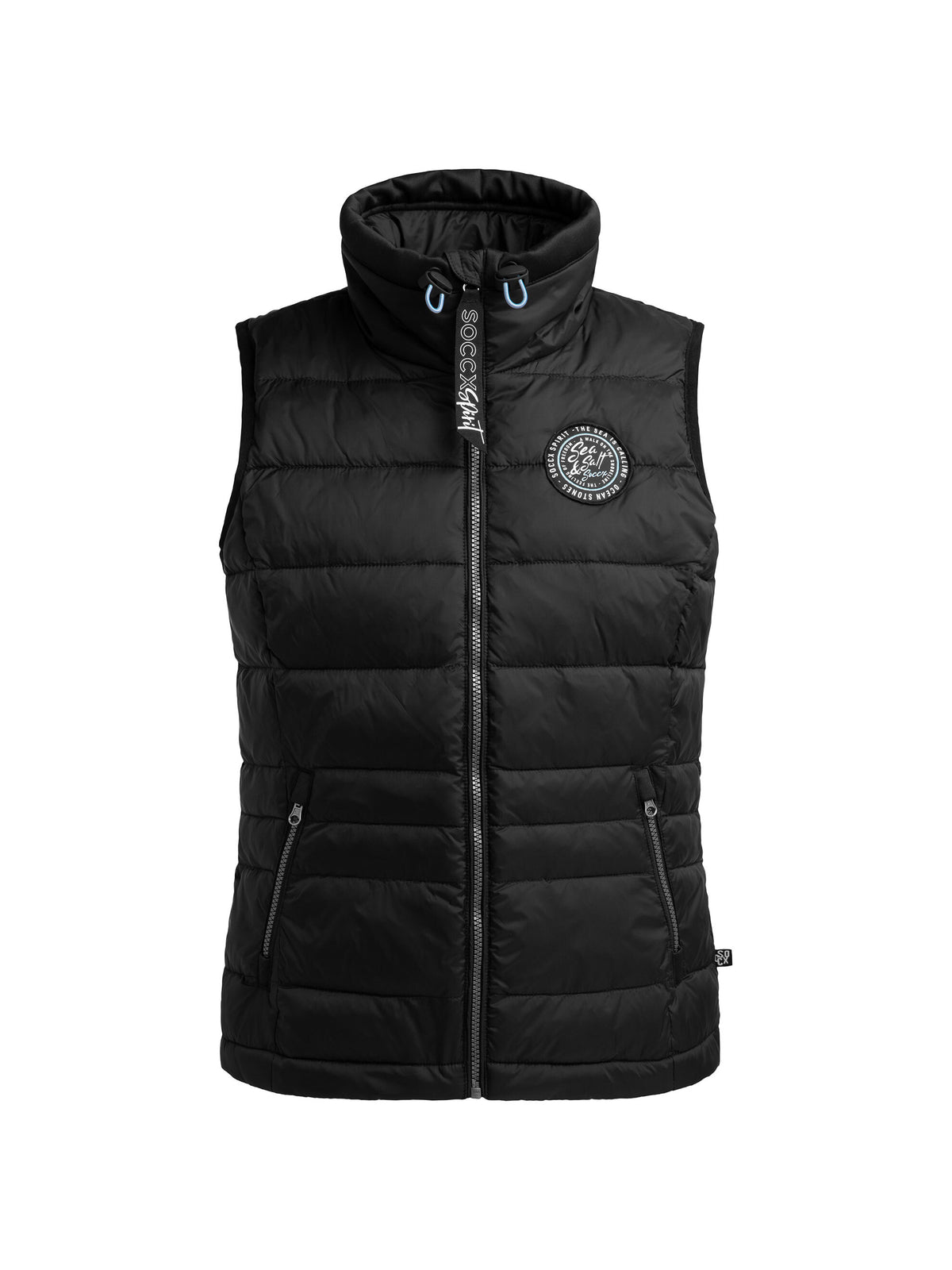 Kurze Steppweste mit Powerstretch-Details black - 1