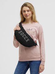 Gesteppte Umhängetasche mit Logo Print black