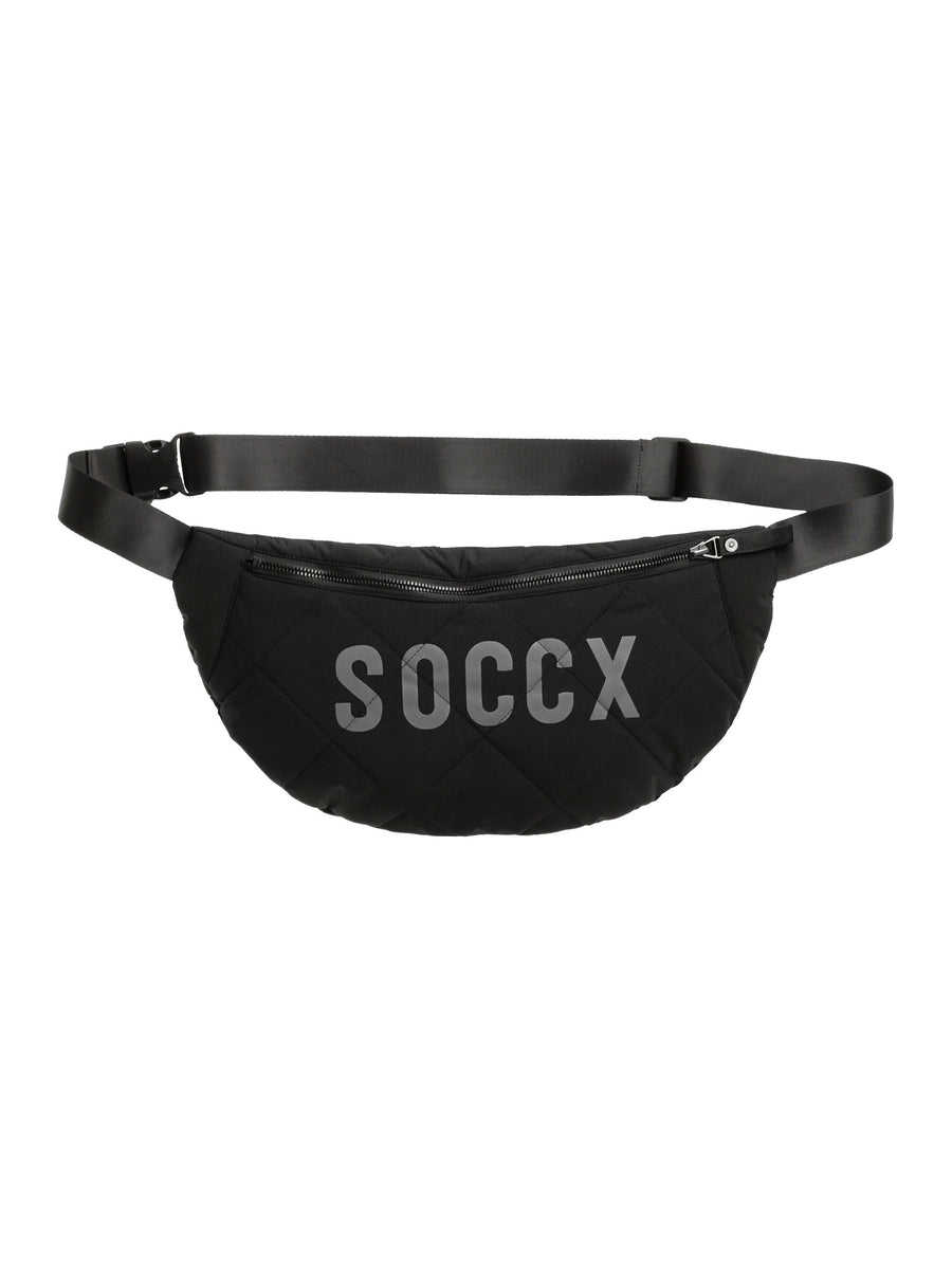 Gesteppte Umhängetasche mit Logo Print black