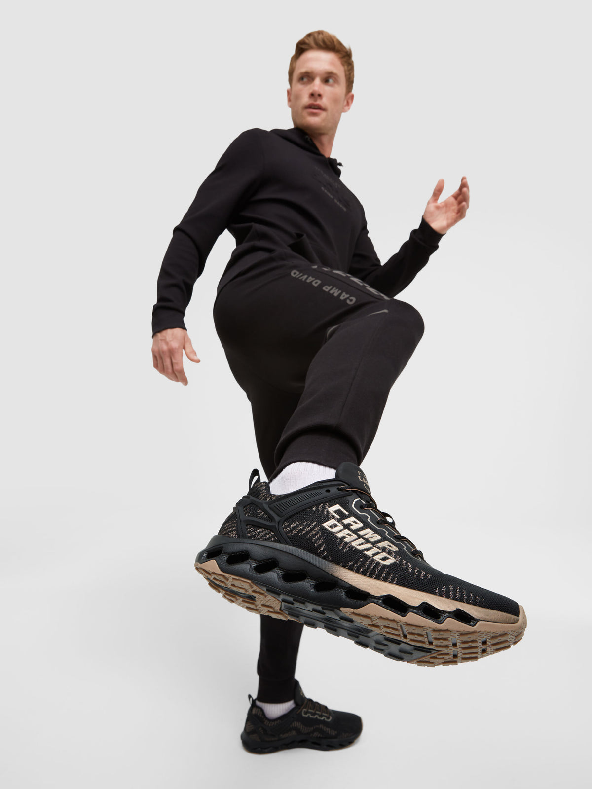 Power Running Sneaker mit Strick-Struktur bronze black